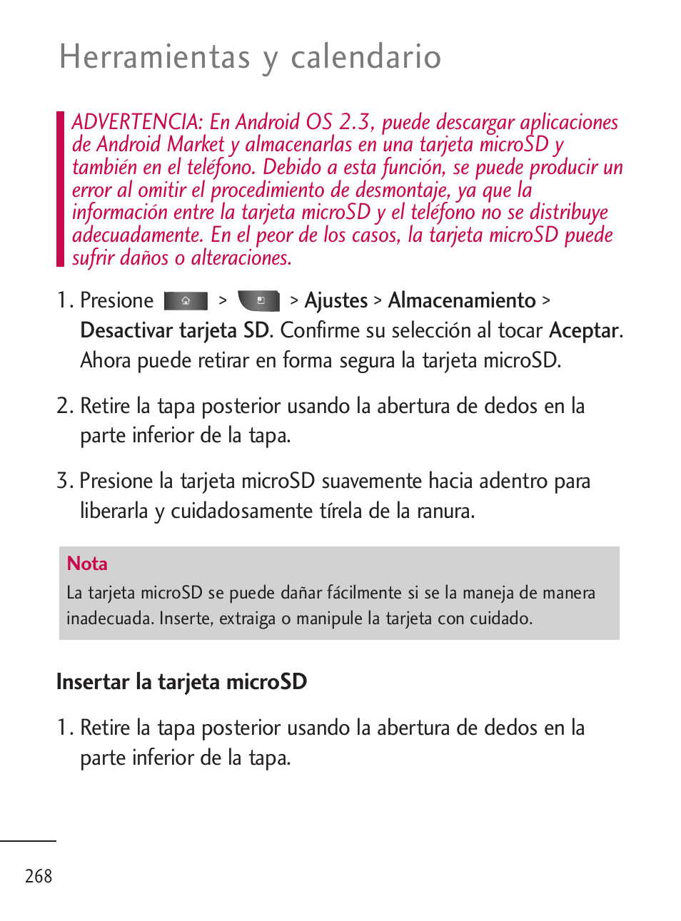 Herramientas y calendario | LG LGL45C User Manual | Page 526 / 546