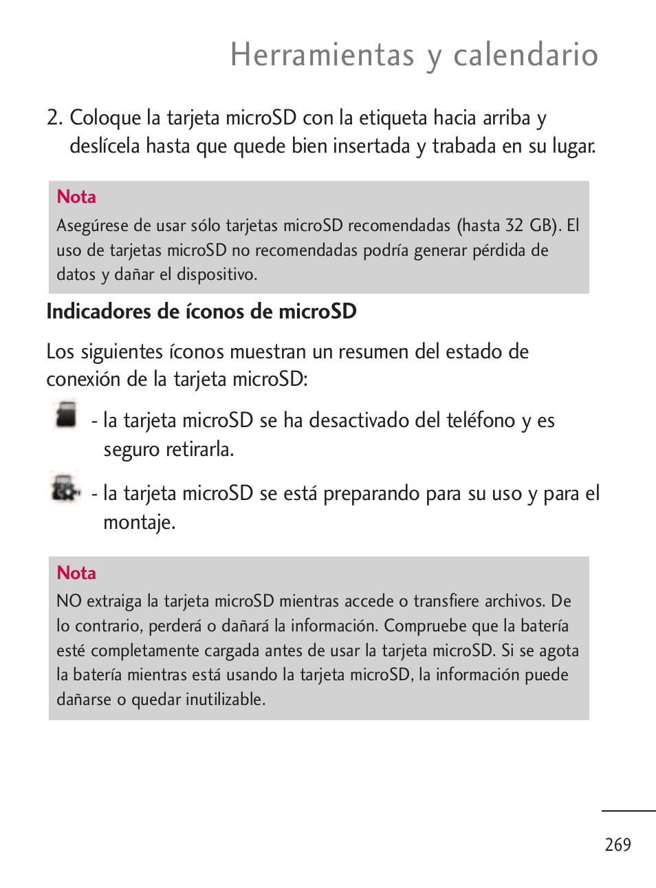 Herramientas y calendario | LG LGL45C User Manual | Page 527 / 546