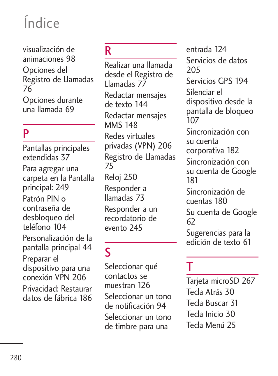 Índice | LG LGL45C User Manual | Page 538 / 546