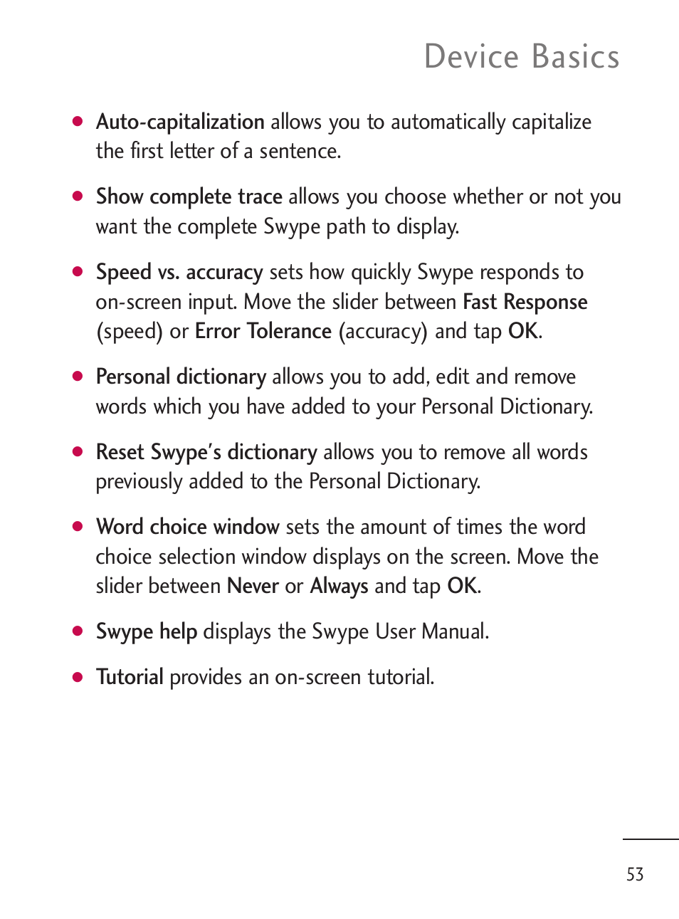 Device basics | LG LGL45C User Manual | Page 55 / 546