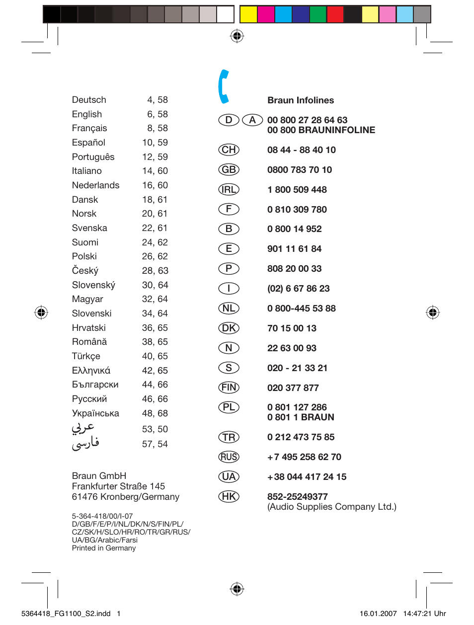 Braun FG1100 Silk Epil User Manual | Page 2 / 70