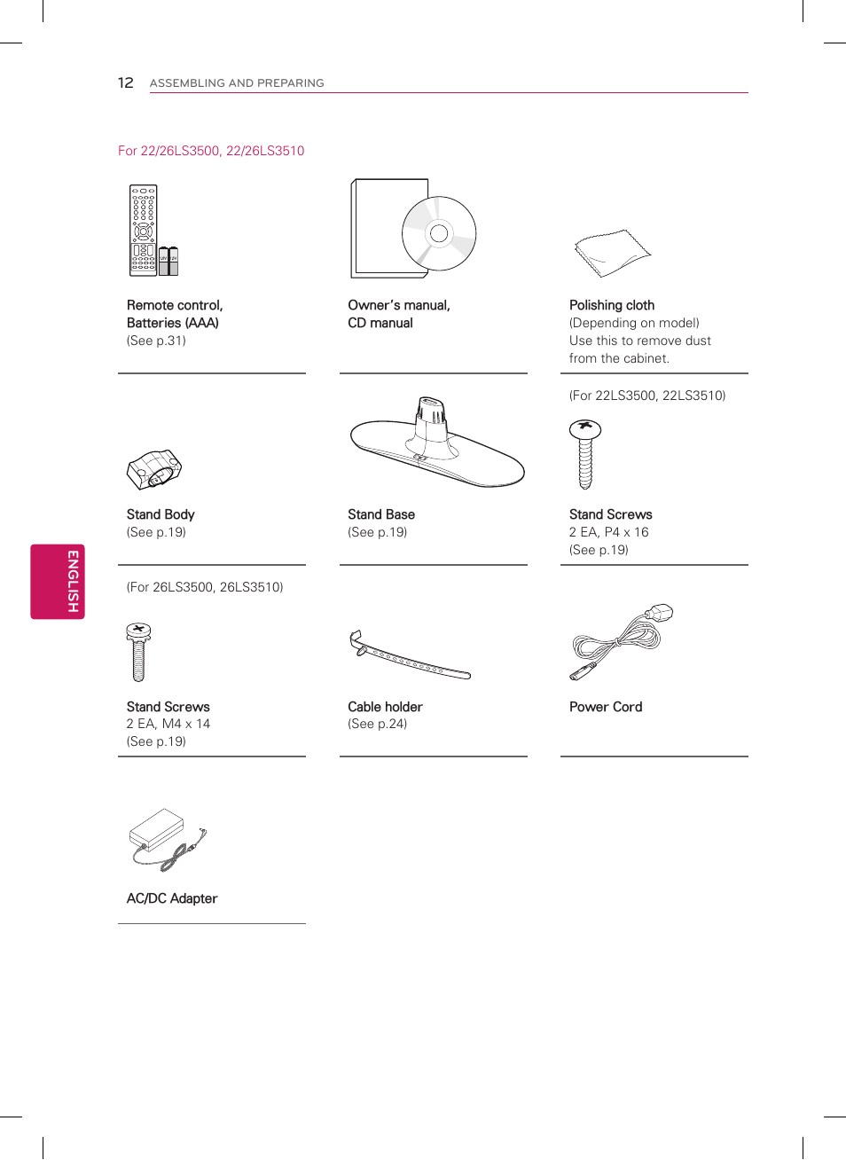 LG 22LS3500 User Manual | Page 12 / 40