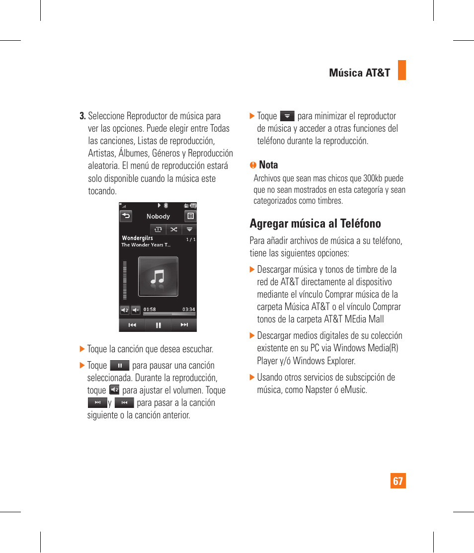 Agregar música al teléfono | LG GR500A User Manual | Page 215 / 298