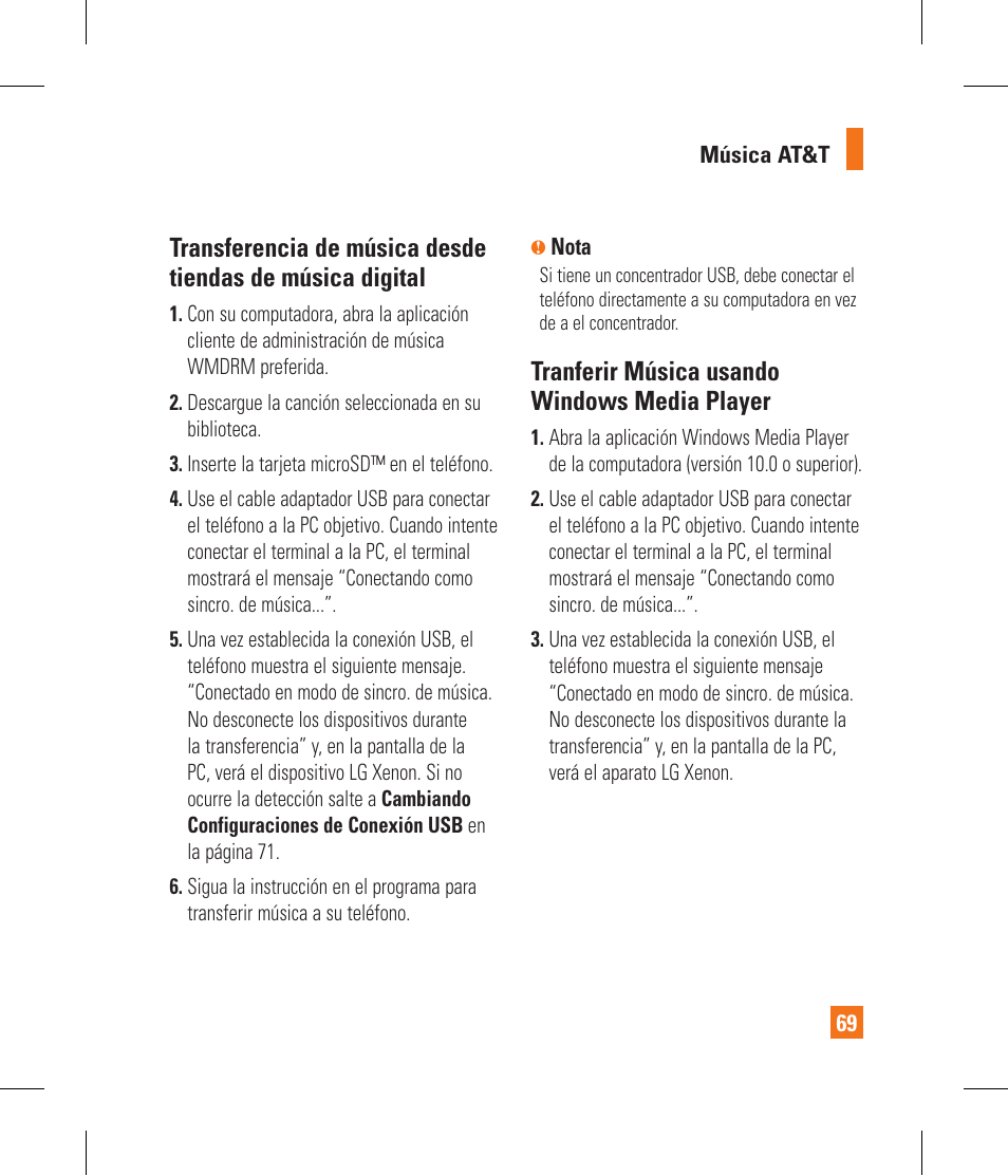 Tranferir música usando windows media player | LG GR500A User Manual | Page 217 / 298