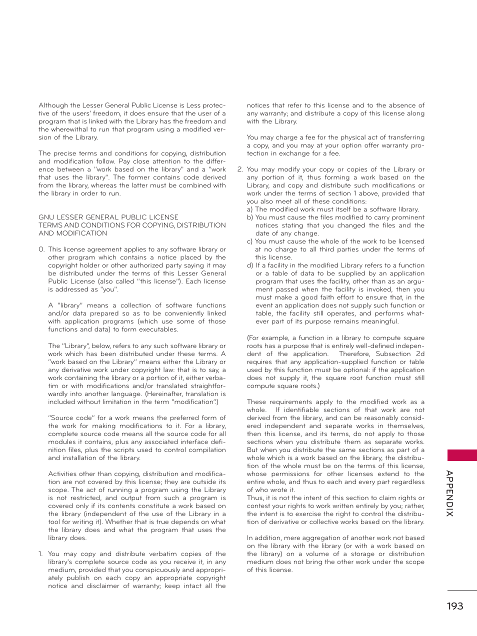 Ap p en d ix | LG 55LX9500 User Manual | Page 193 / 218