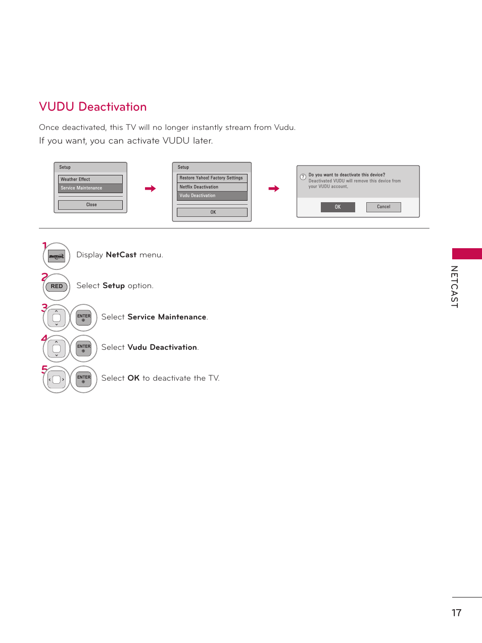 Vudu deactivation, If you want, you can activate vudu later | LG 55LX9500 User Manual | Page 218 / 218