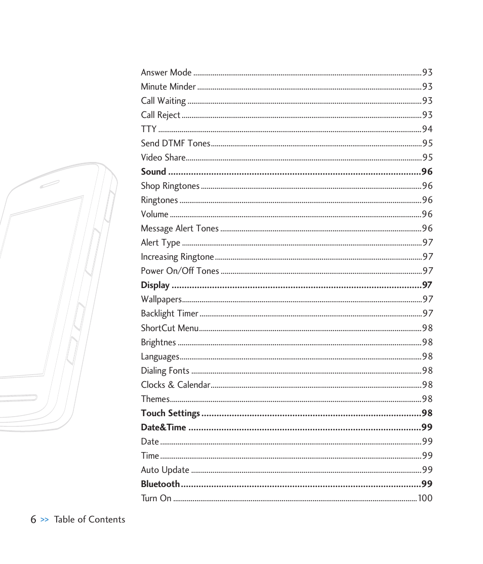 LG CU920 User Manual | Page 10 / 143