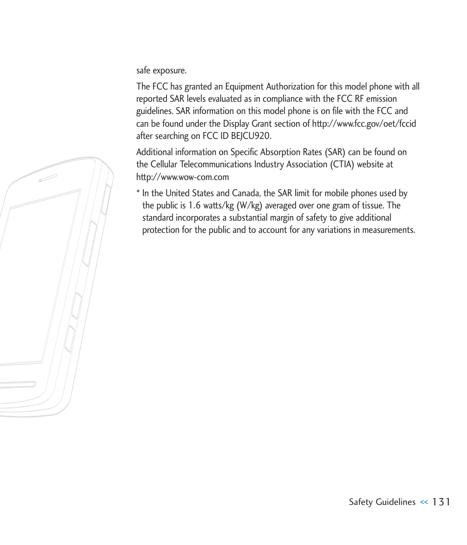 LG CU920 User Manual | Page 135 / 143
