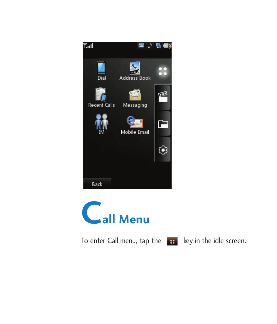 Call menu | LG CU920 User Manual | Page 41 / 143