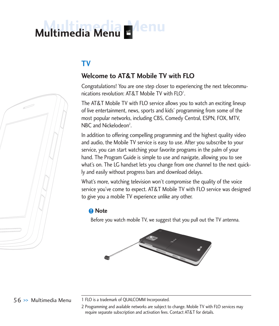 Multimedia menu | LG CU920 User Manual | Page 60 / 143
