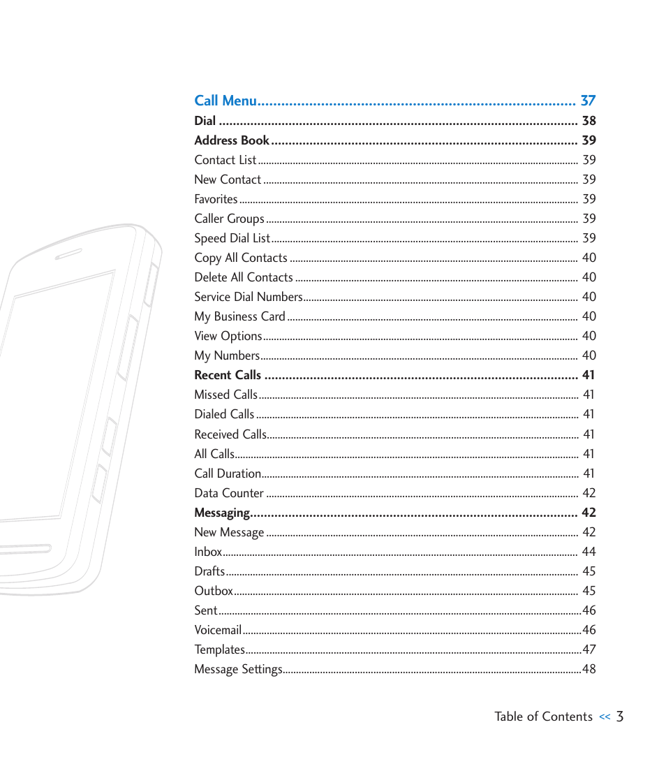 LG CU920 User Manual | Page 7 / 143