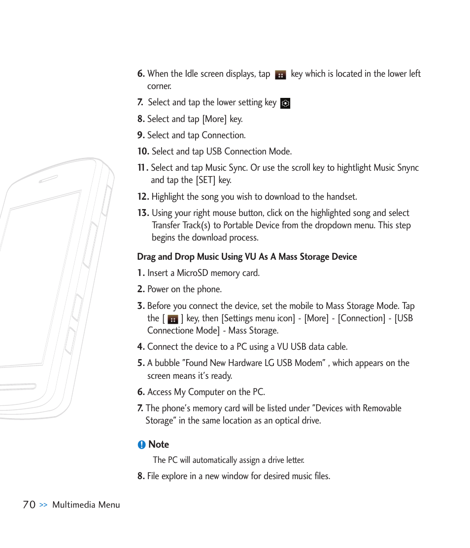 LG CU920 User Manual | Page 74 / 143