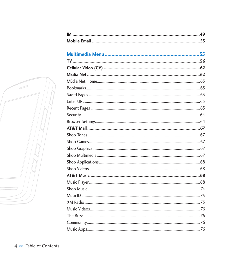 LG CU920 User Manual | Page 8 / 143