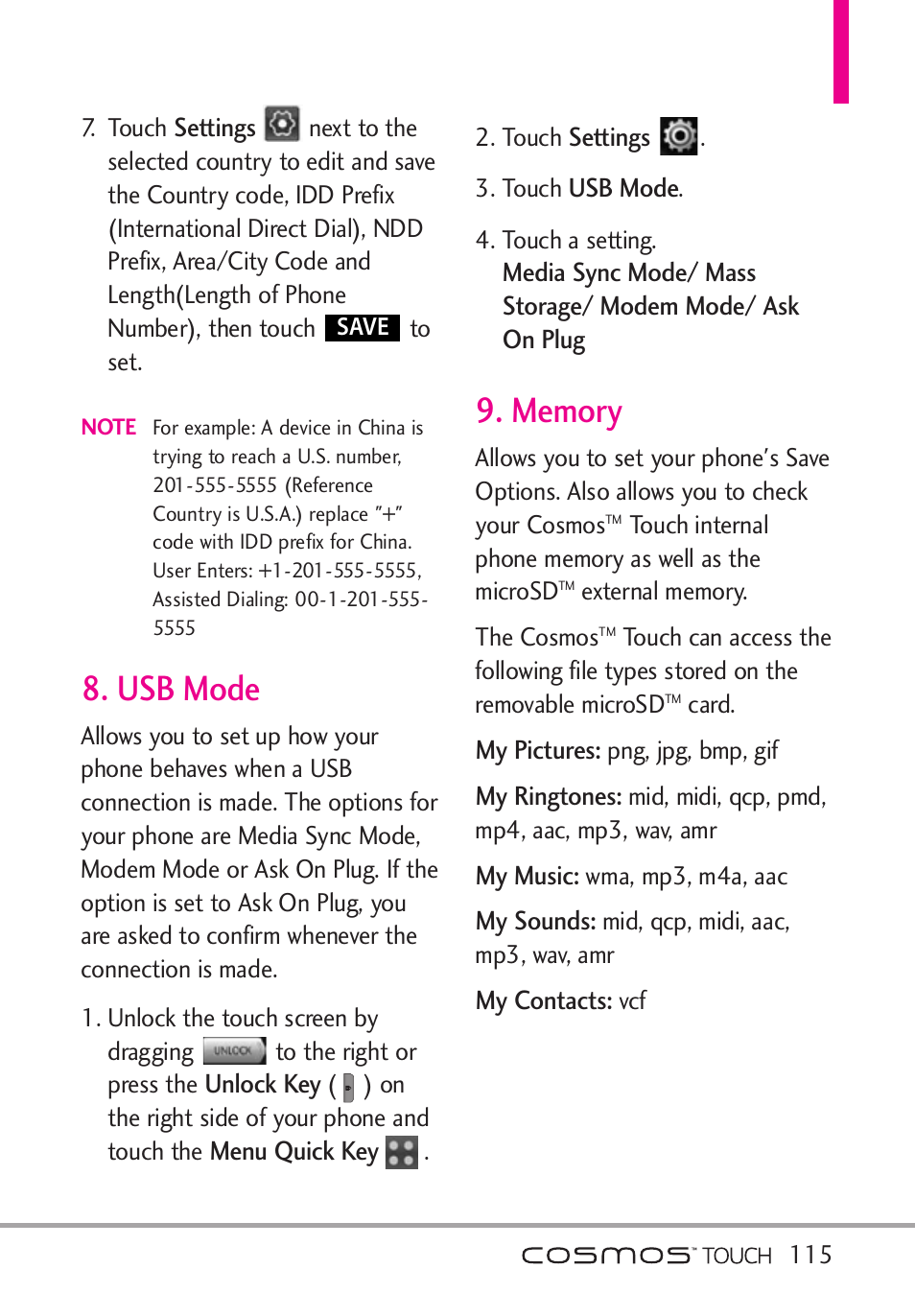 Usb mode, Memory, Usb mode 9. memory | LG VN270 User Manual | Page 117 / 159