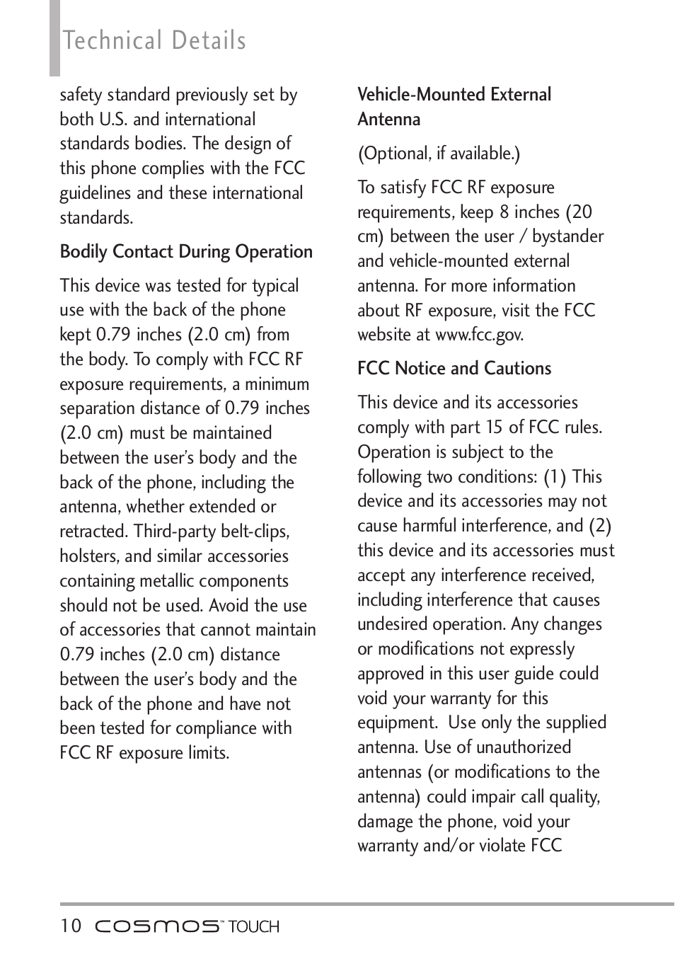 Technical details | LG VN270 User Manual | Page 12 / 159