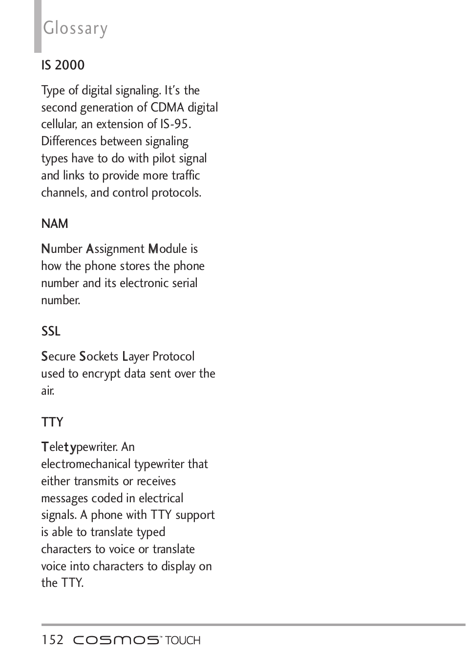 Glossary | LG VN270 User Manual | Page 154 / 159