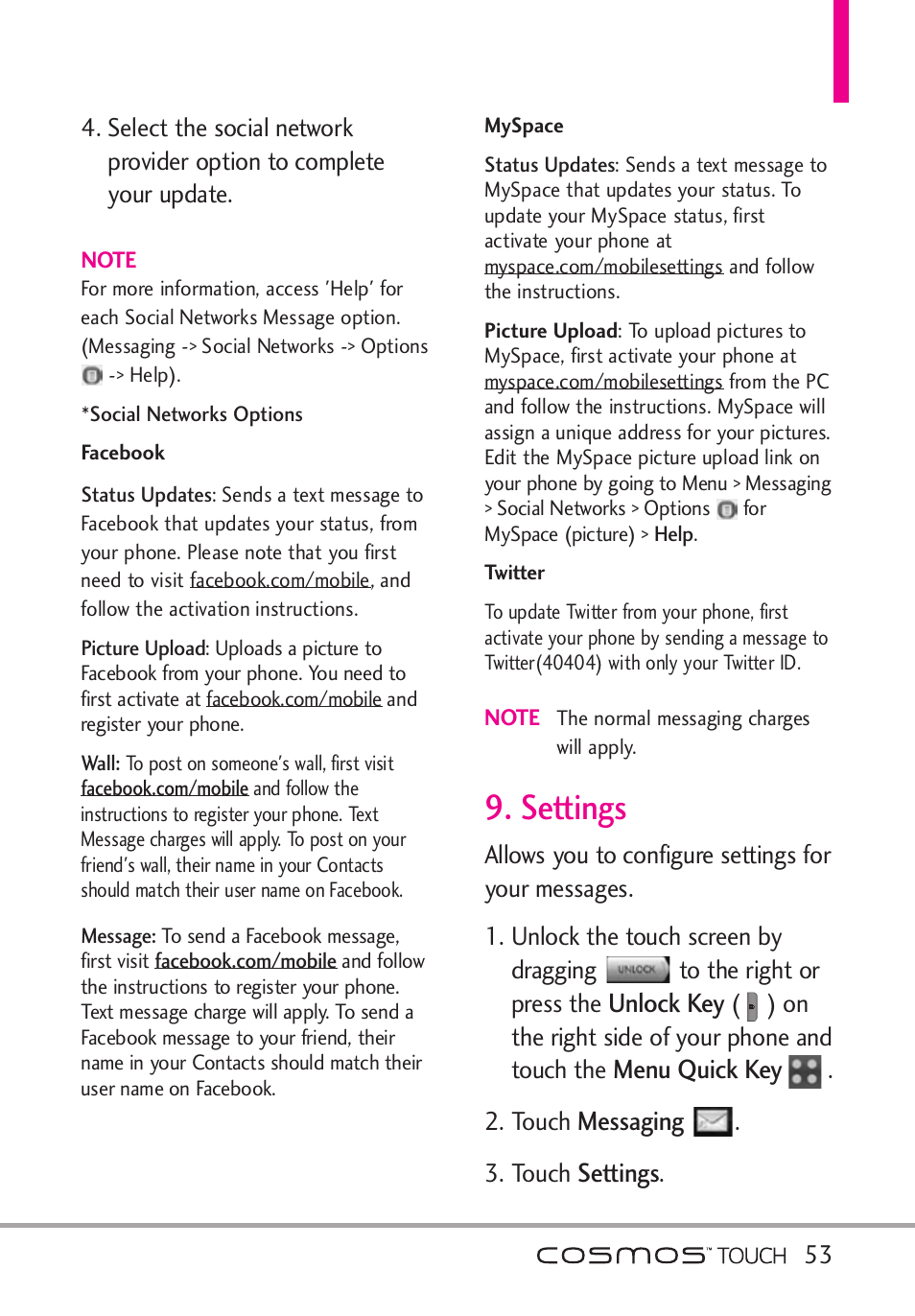 Settings | LG VN270 User Manual | Page 55 / 159