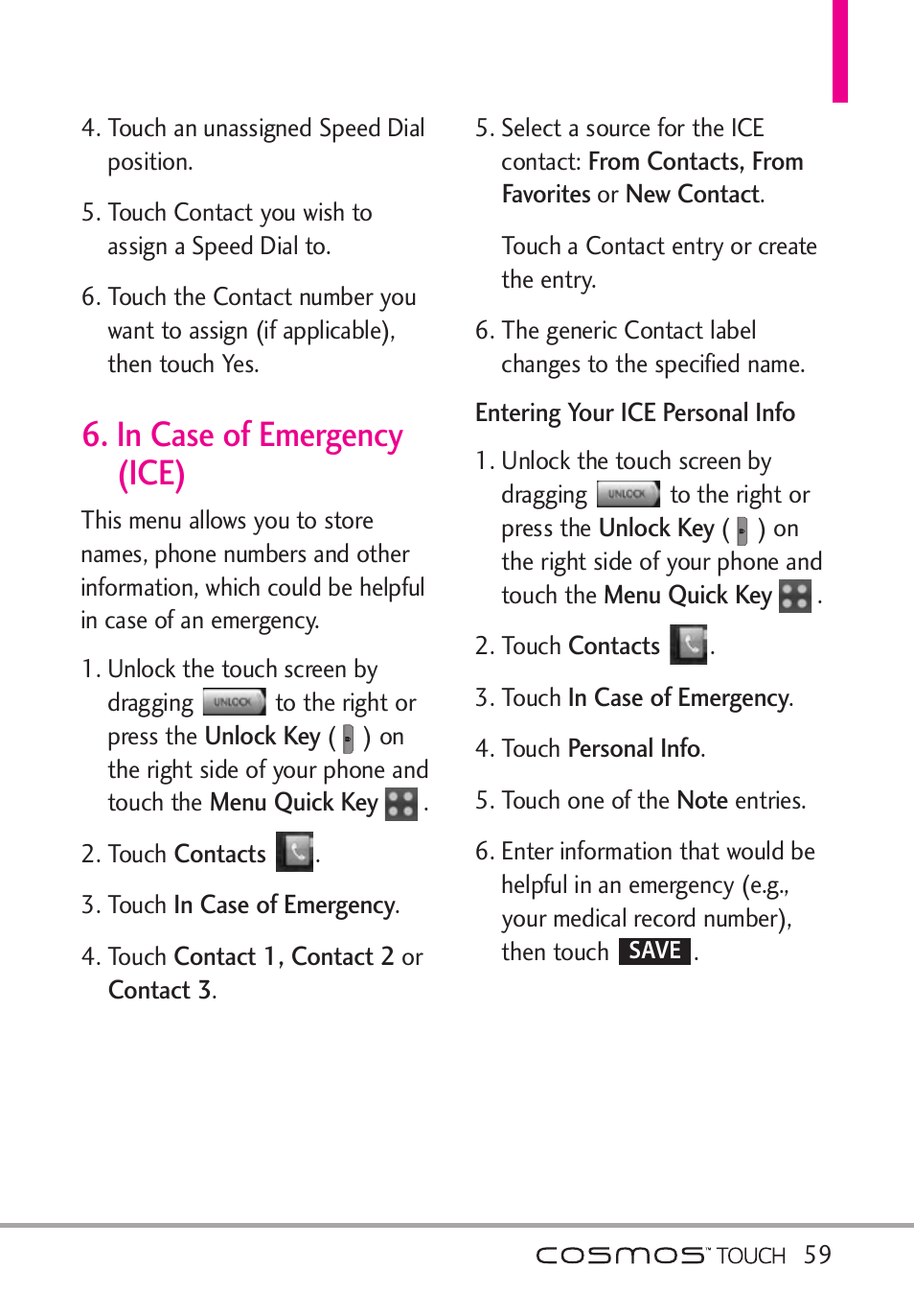 In case of emergency (ice), In case of emergency (ice) .59 | LG VN270 User Manual | Page 61 / 159