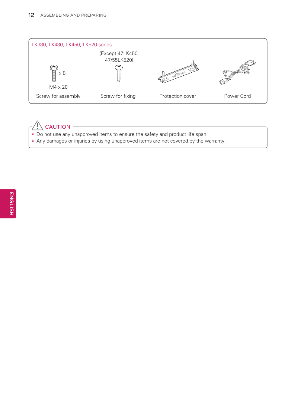 LG 47LK520 User Manual | Page 12 / 124