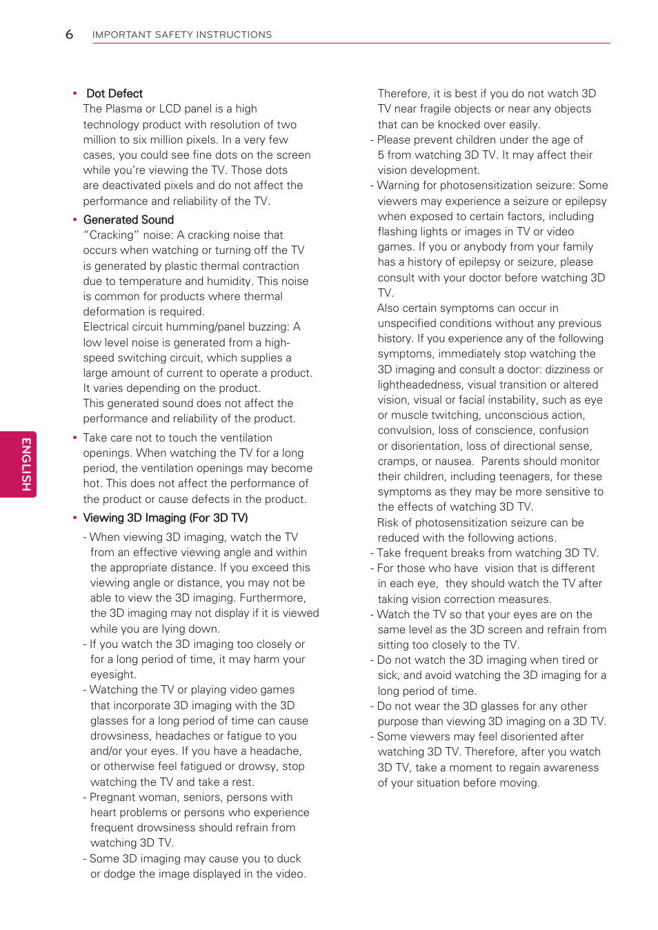 LG 47LK520 User Manual | Page 6 / 124