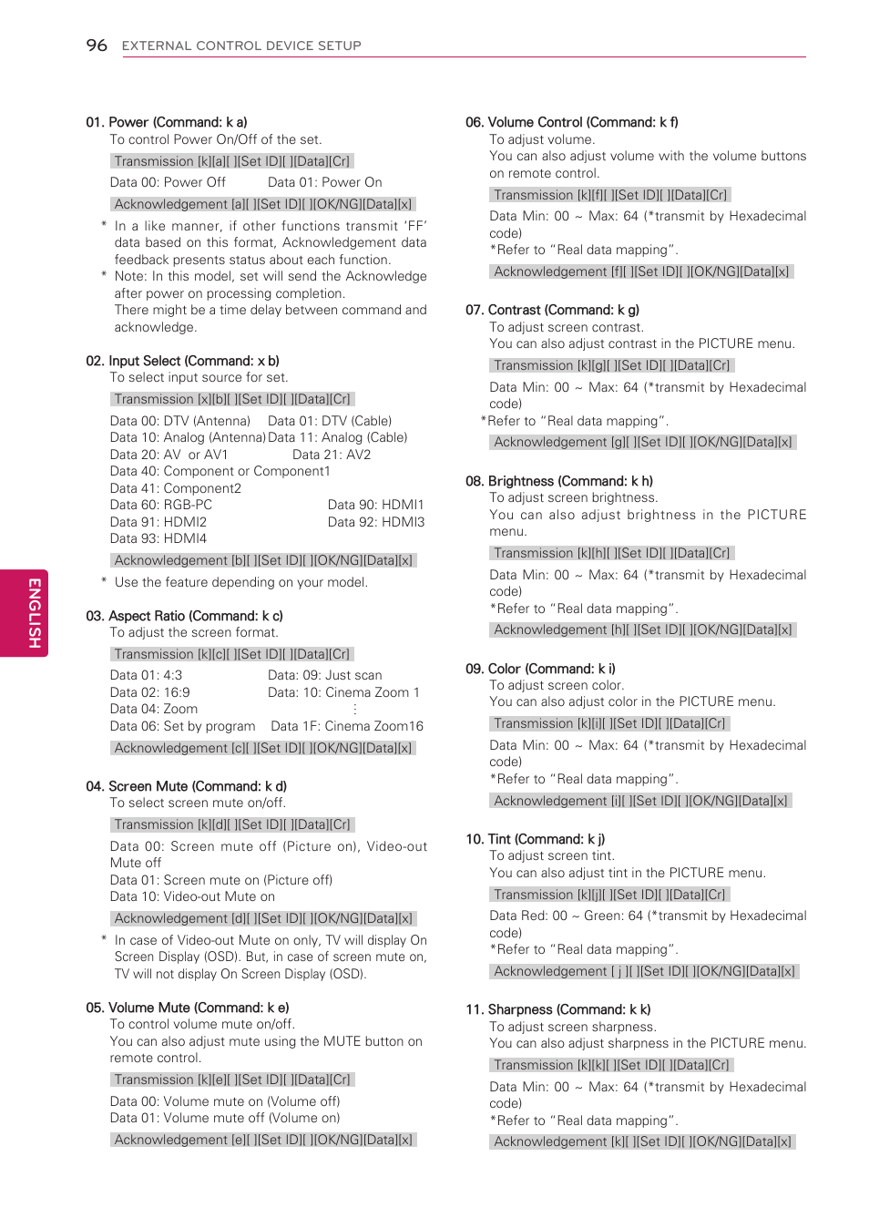 See p.96), English | LG 47LK520 User Manual | Page 96 / 124