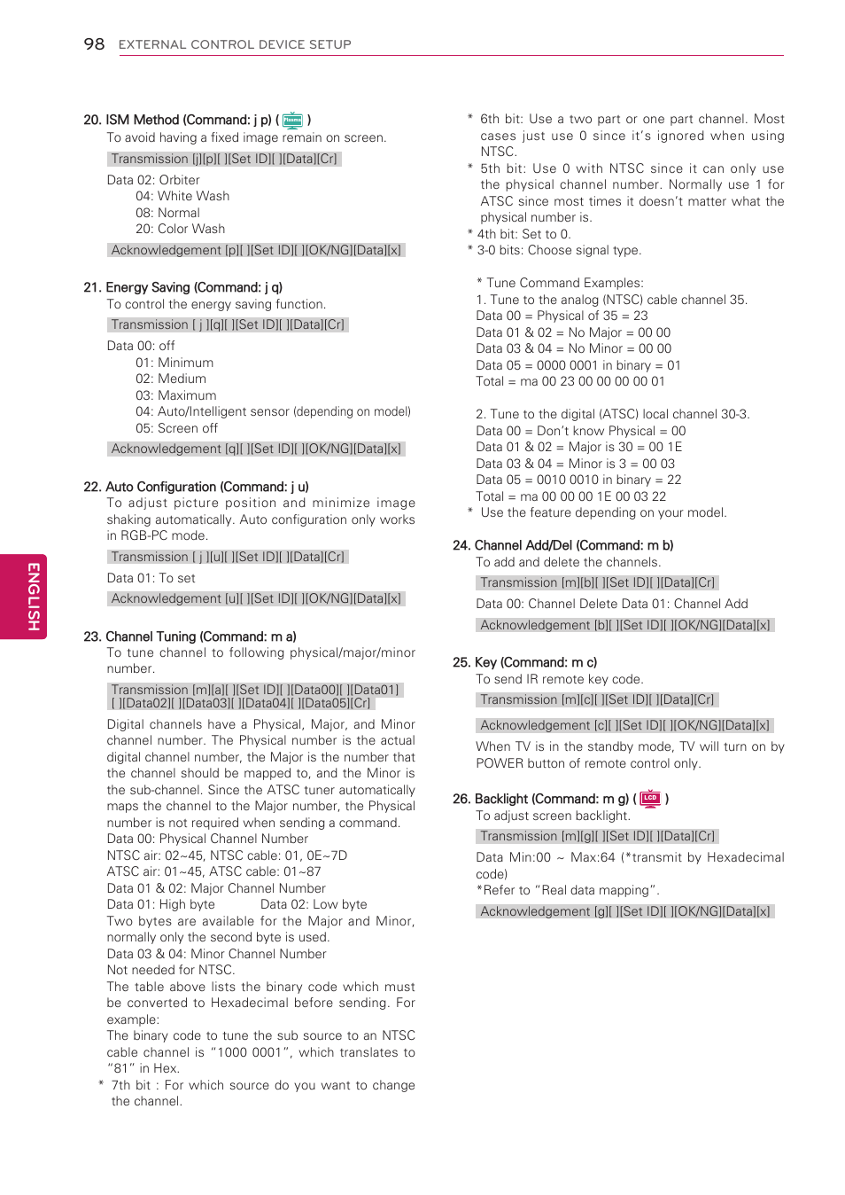 See p.98), English | LG 47LK520 User Manual | Page 98 / 124