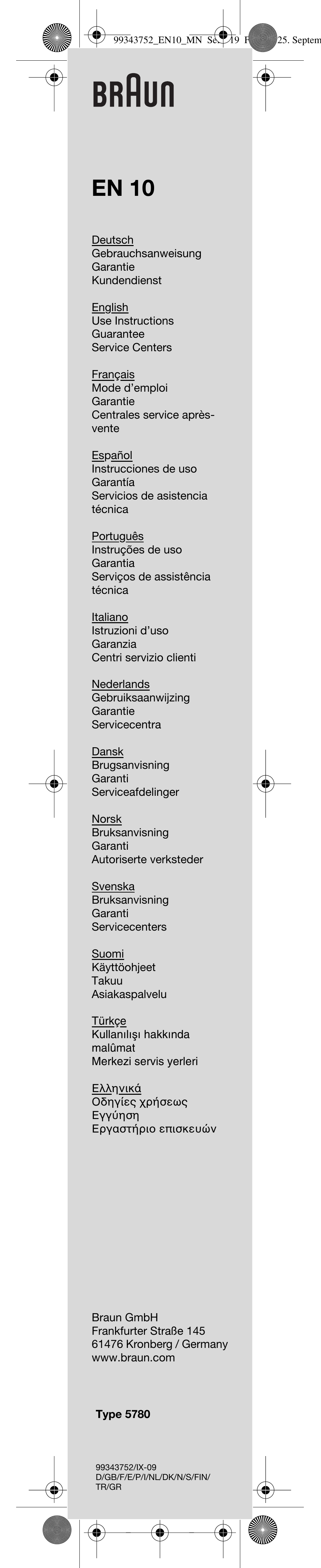 Braun EN10 User Manual | 17 pages