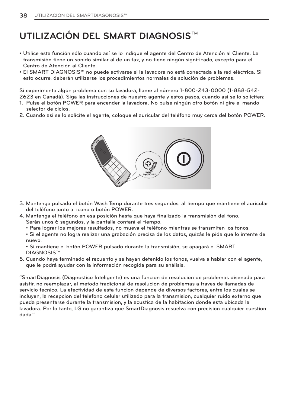 Utilización del smart diagnosis | LG WM3997HWA User Manual | Page 78 / 80