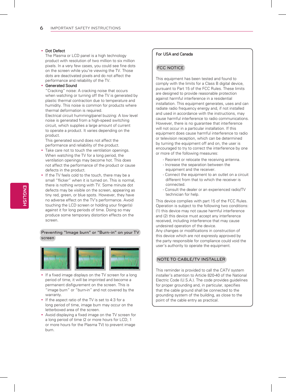 LG 60GA6400 User Manual | Page 6 / 56