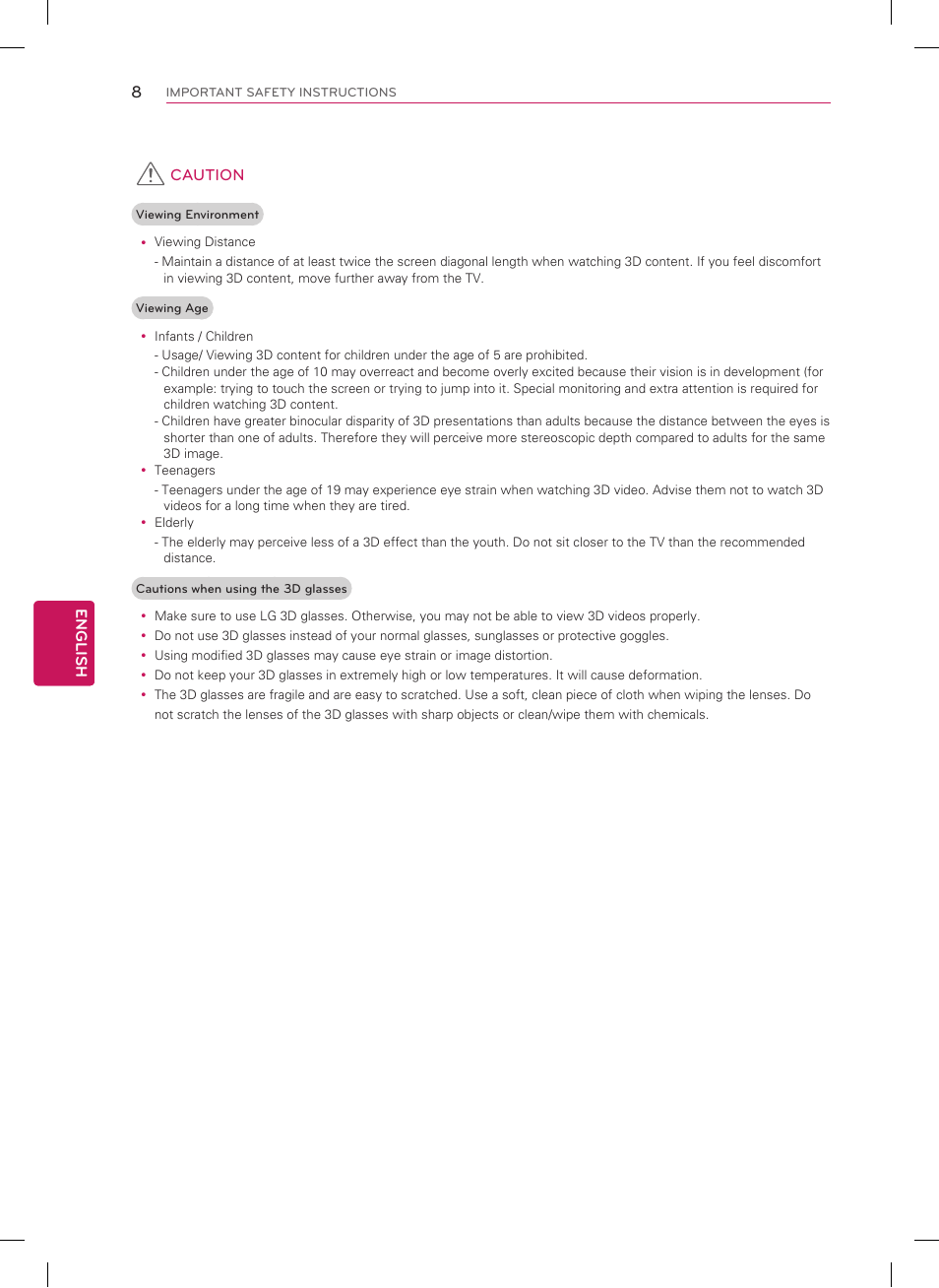 LG 60GA6400 User Manual | Page 8 / 56