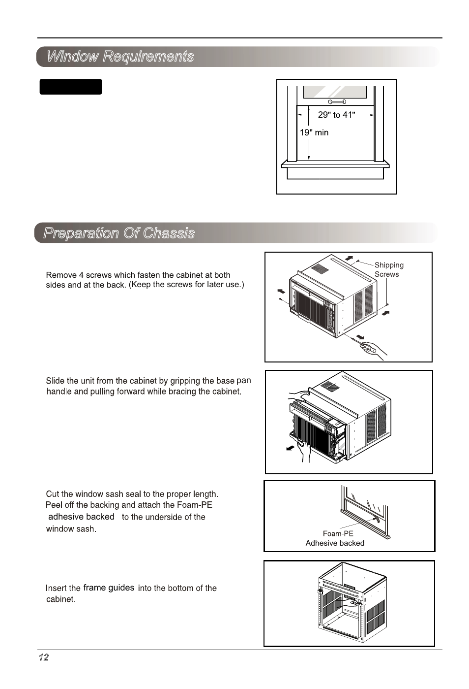 Preparation of chassis window requirements, Notice | LG LW2513ER User Manual | Page 12 / 48
