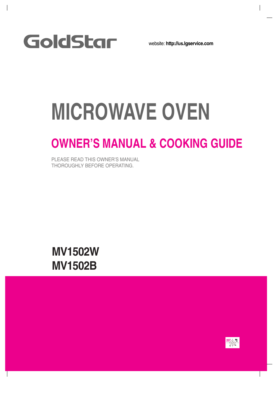 LG MV1502B User Manual | 30 pages