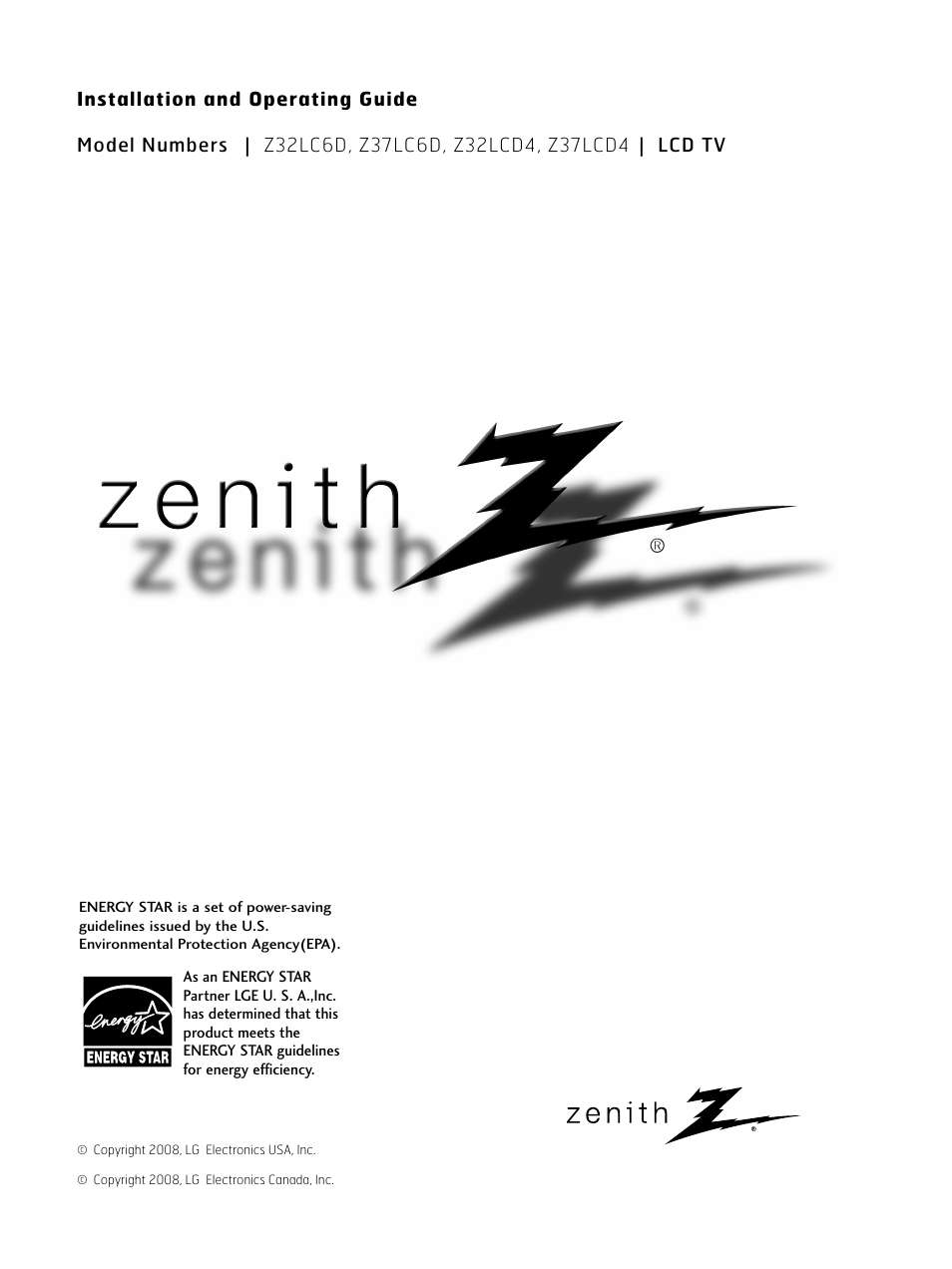 LG Z37LC6D User Manual | 104 pages