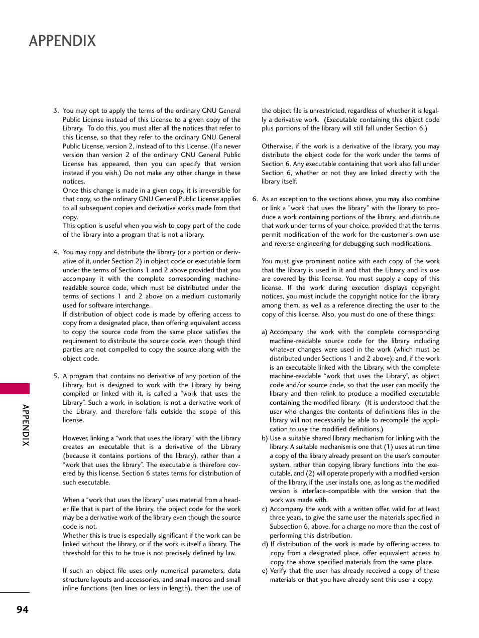 Appendix | LG Z37LC6D User Manual | Page 96 / 104