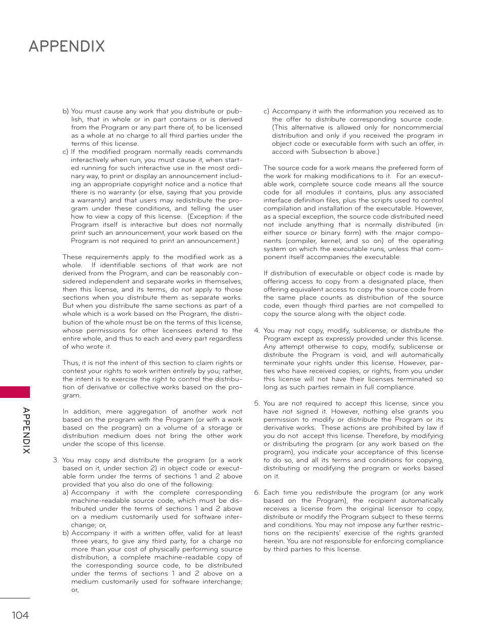 Appendix, Ap p en d ix | LG 42LD320H User Manual | Page 104 / 212