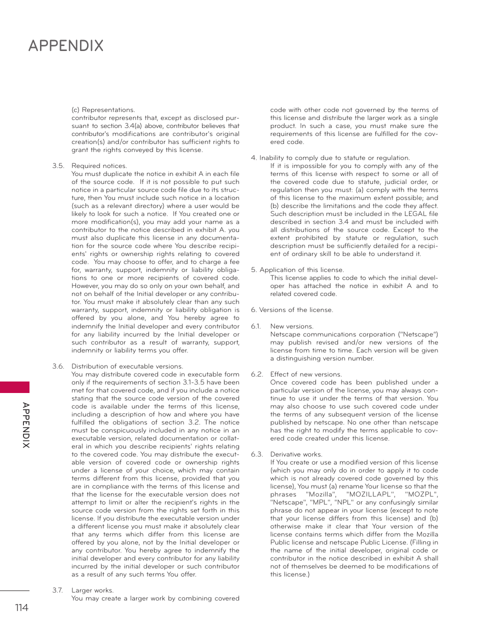 Appendix, Ap p en d ix | LG 42LD320H User Manual | Page 114 / 212