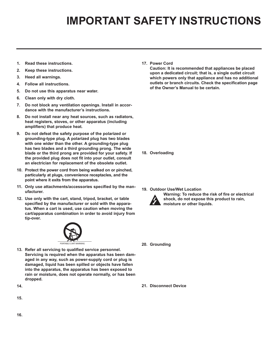 Important safety instructions | LG 42LD320H User Manual | Page 120 / 212