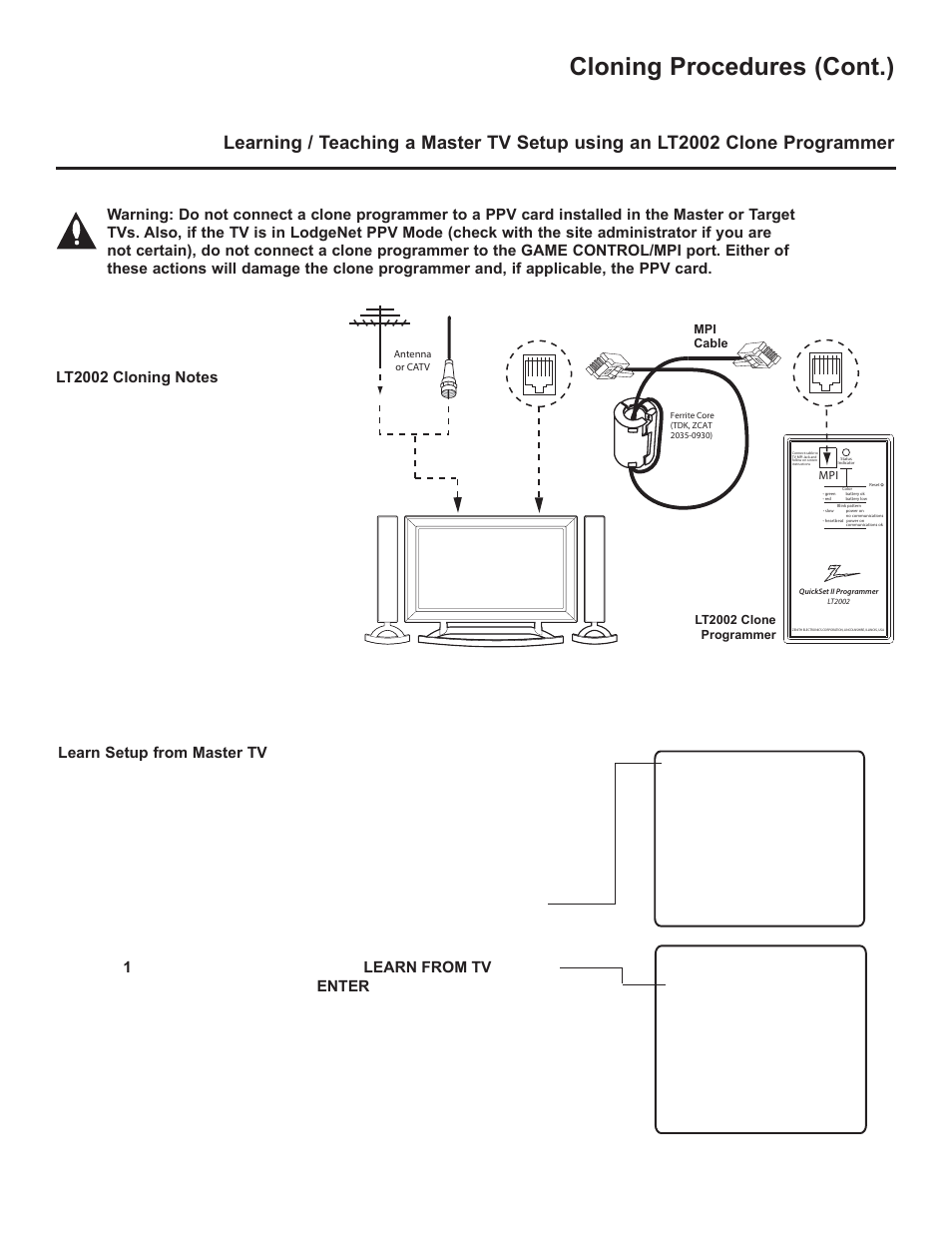 Cloning procedures (cont.) | LG 42LD320H User Manual | Page 148 / 212