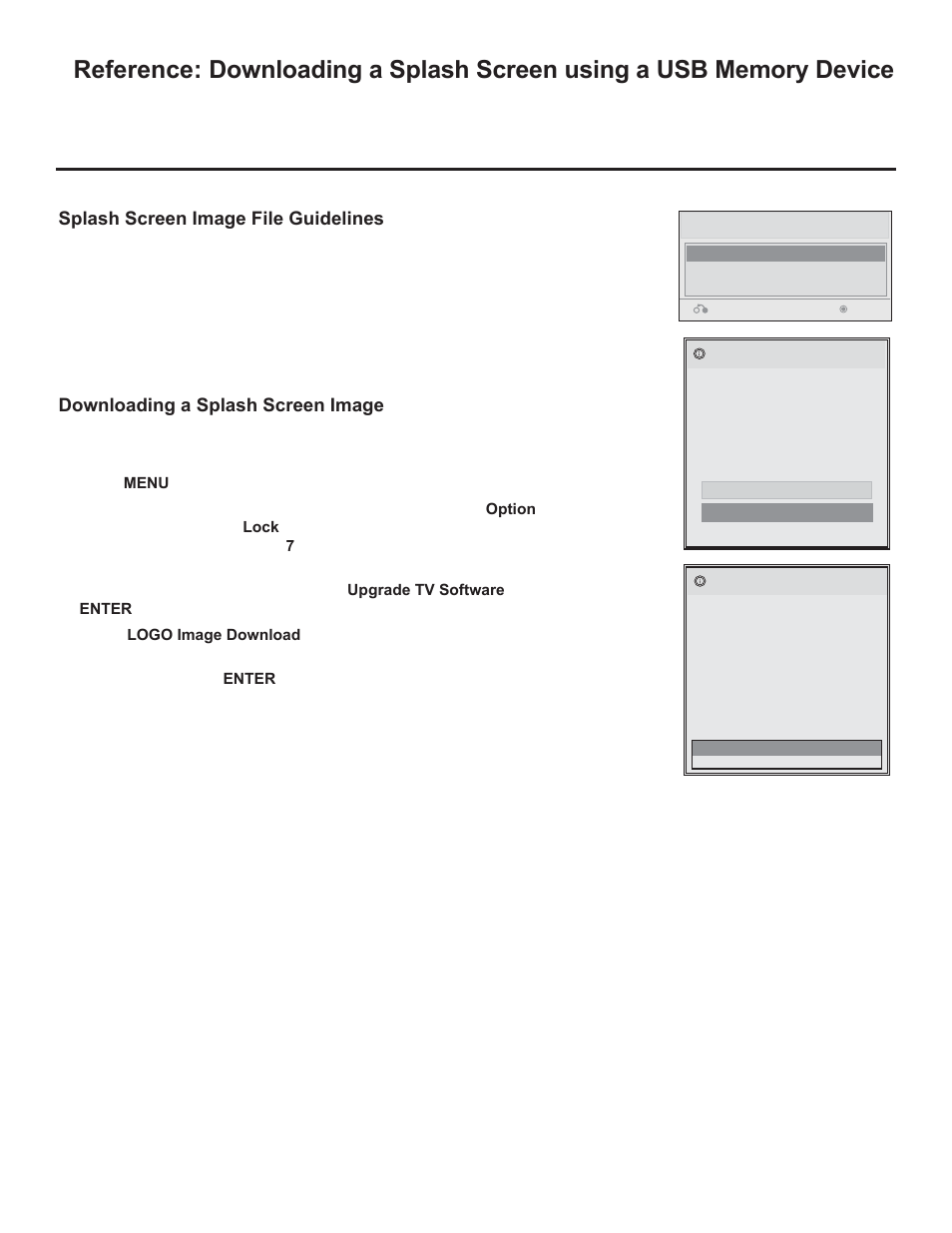 Splash screen image file guidelines, Downloading a splash screen image | LG 42LD320H User Manual | Page 152 / 212