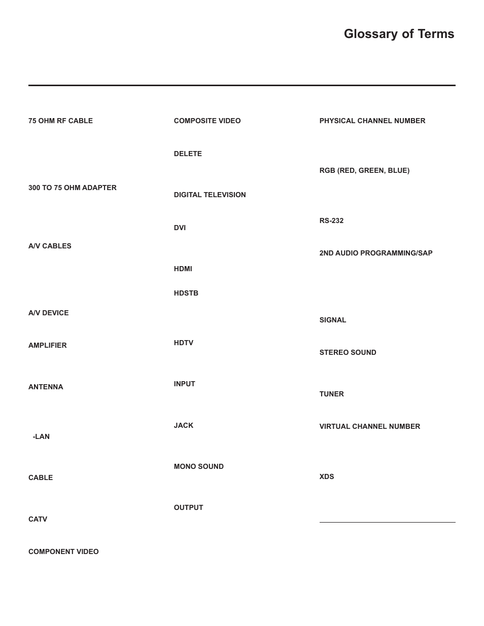 Glossary of terms | LG 42LD320H User Manual | Page 162 / 212