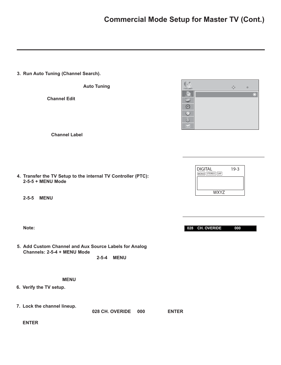 Commercial mode setup for master tv (cont.) | LG 42LD320H User Manual | Page 177 / 212