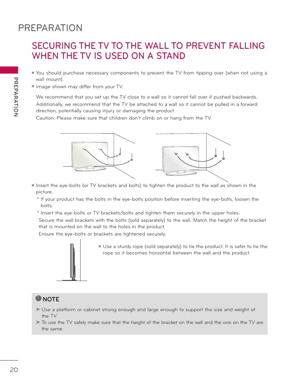 Preparation | LG 42LD320H User Manual | Page 20 / 212