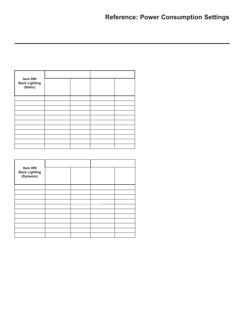 Reference: power consumption settings | LG 42LD320H User Manual | Page 203 / 212