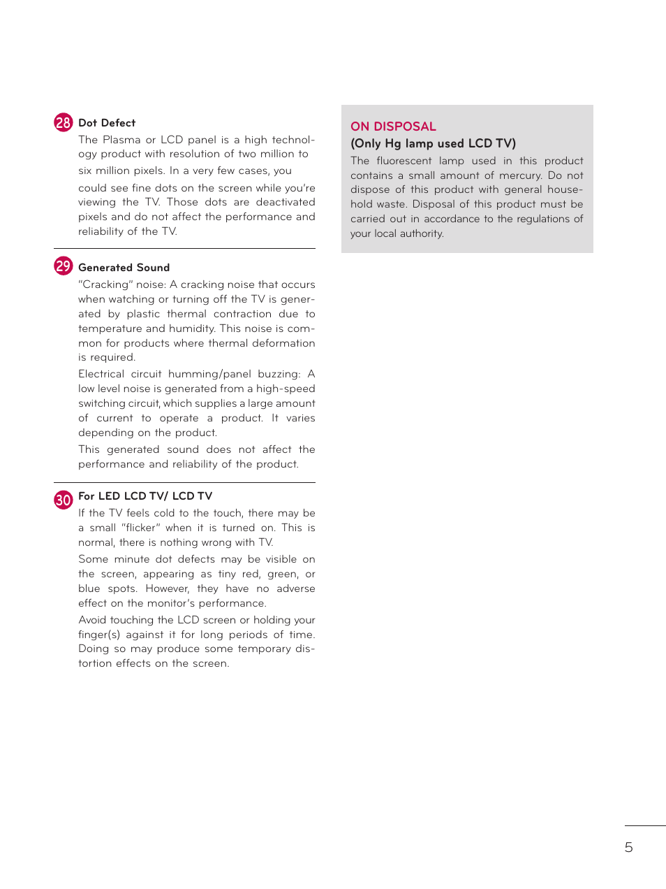 LG 42LD320H User Manual | Page 5 / 212