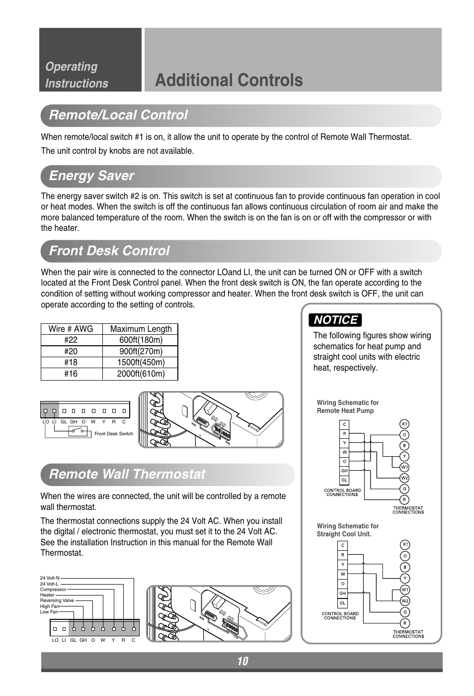 Additional controls, Operating instructions, Notice | LG LP090HEM User Manual | Page 10 / 20