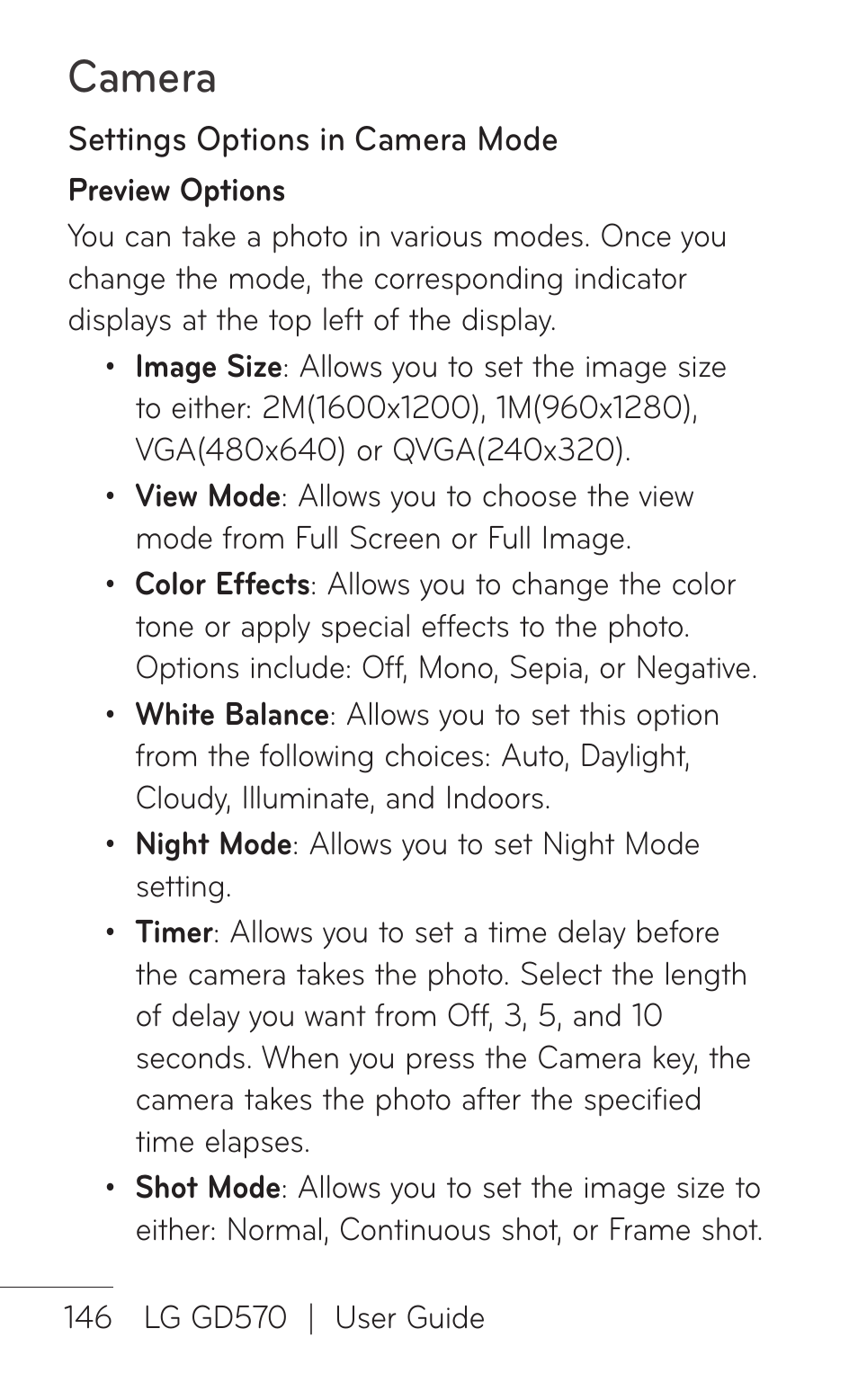 Camera | LG GD570 User Manual | Page 148 / 174