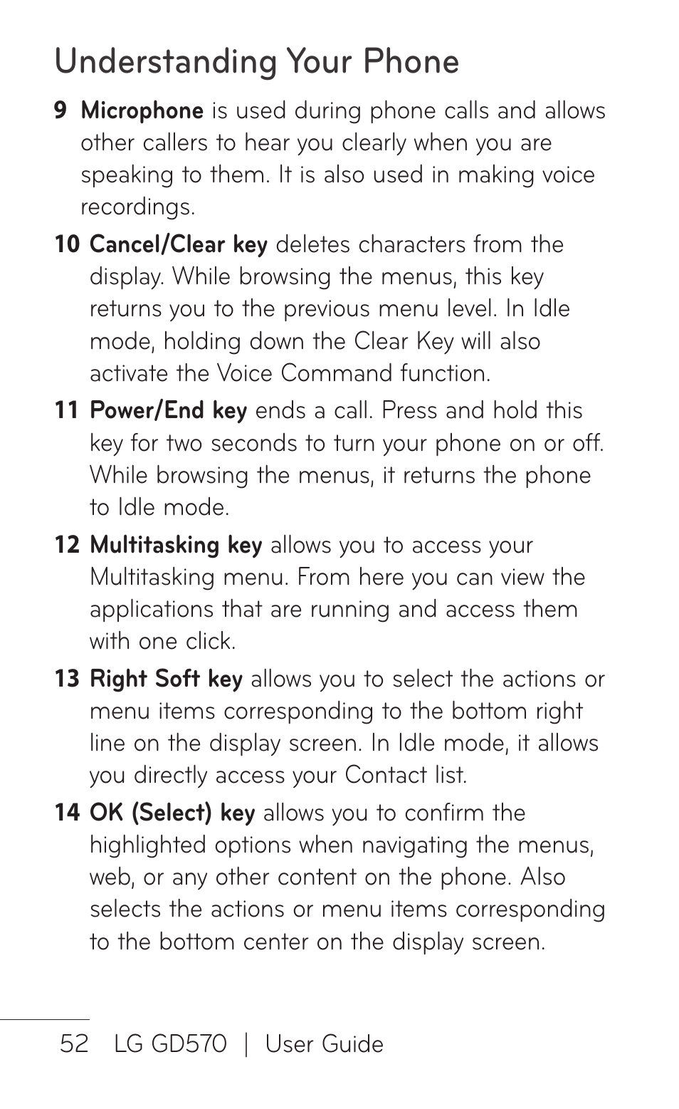 Understanding your phone | LG GD570 User Manual | Page 54 / 174