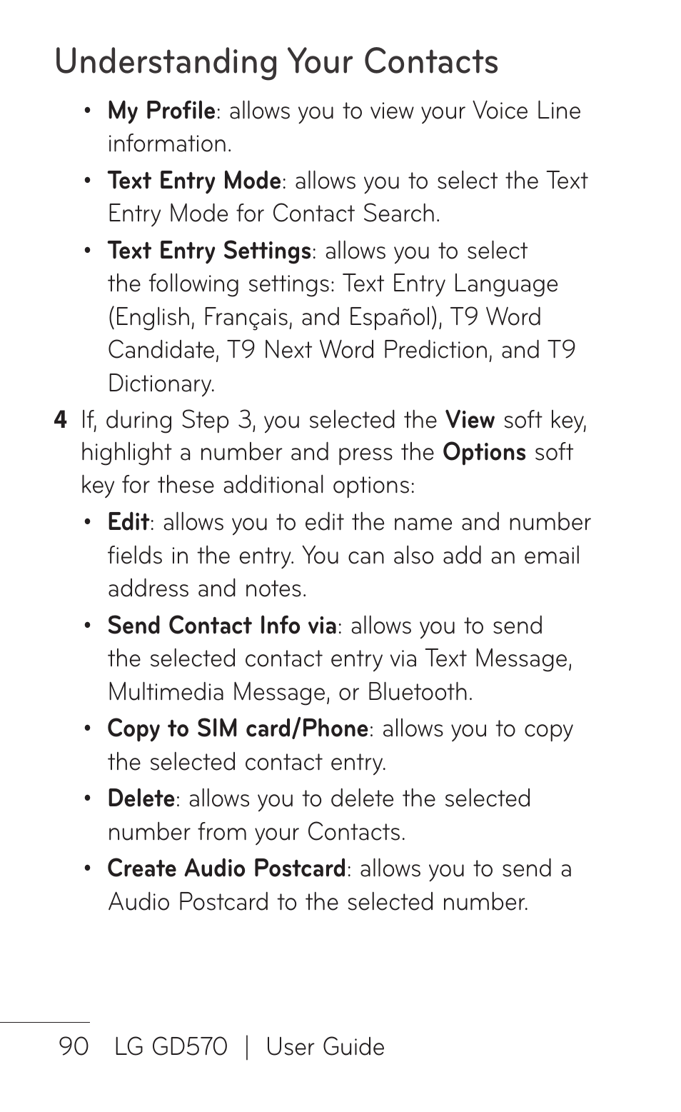 Understanding your contacts | LG GD570 User Manual | Page 92 / 174