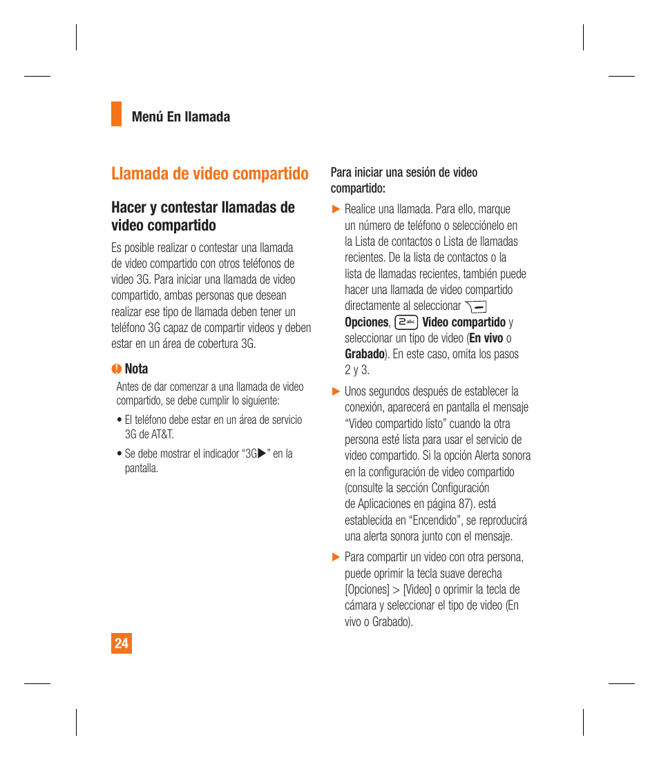 Llamada de video compartido, Hacer y contestar llamadas de video compartido | LG GU295 User Manual | Page 150 / 258