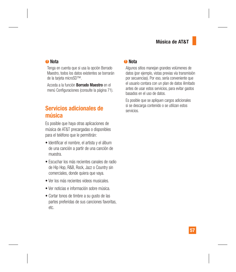 Servicios adicionales de música | LG GU295 User Manual | Page 183 / 258